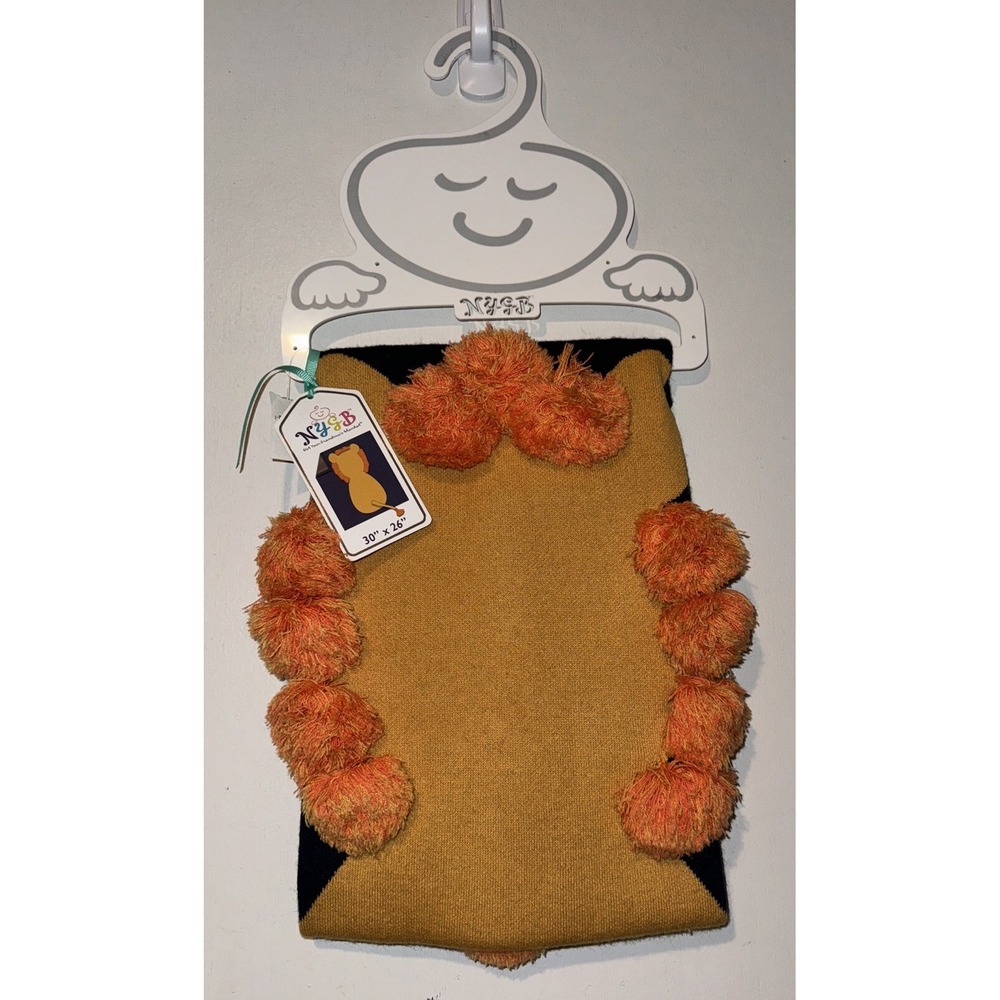 NYGB Baby Blanket Lion Shape Pom Pom Tail Soft 30 X 26 Unique Cute NWT
